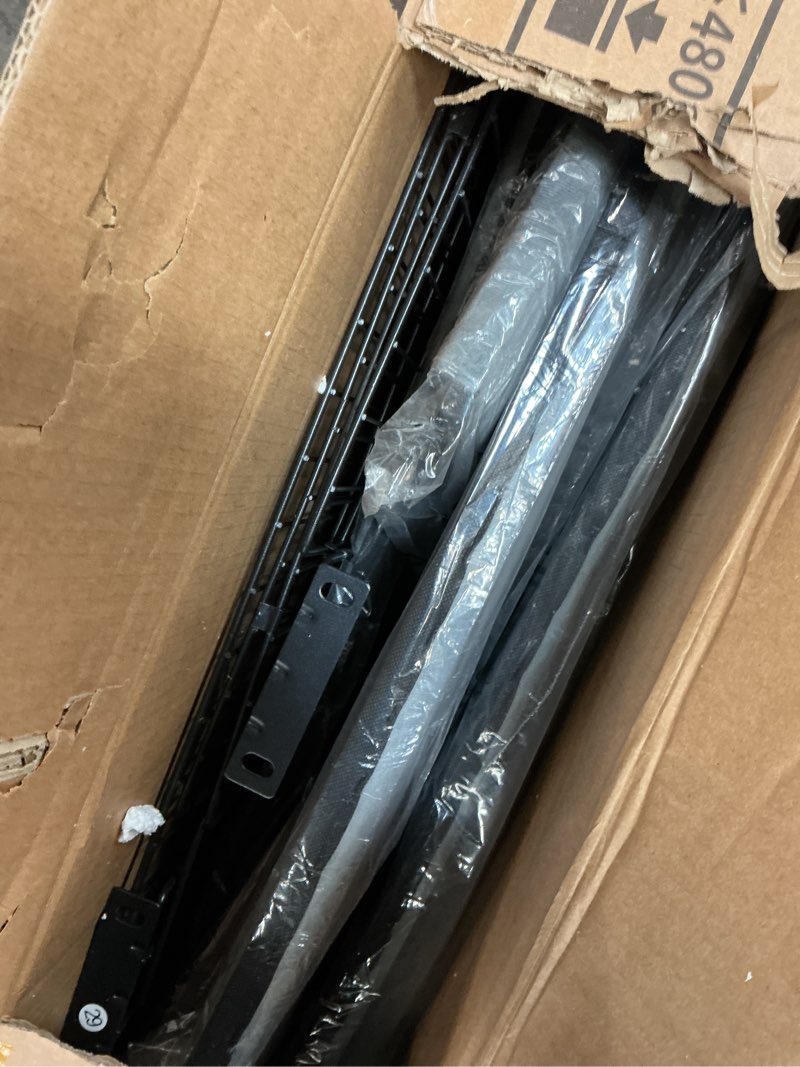 Condition photo showing As Is for YITAHOME King Size Bed Frame with 3 Storage Drawers and RGB LED Lights, Velvet Upholstered Bed with (incomplete)