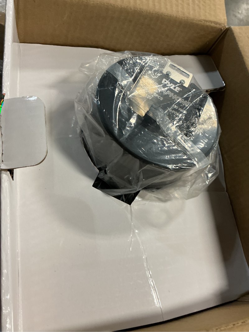 Condition photo showing Good Condition for pyle 100-watt square megaphone bullhorn, lightweight and portable loudspeaker horn with aux (3.5mm) input for mp3/music, automatic siren, whistle, mic/talk (black), 1200 square yards projection range 100 watt