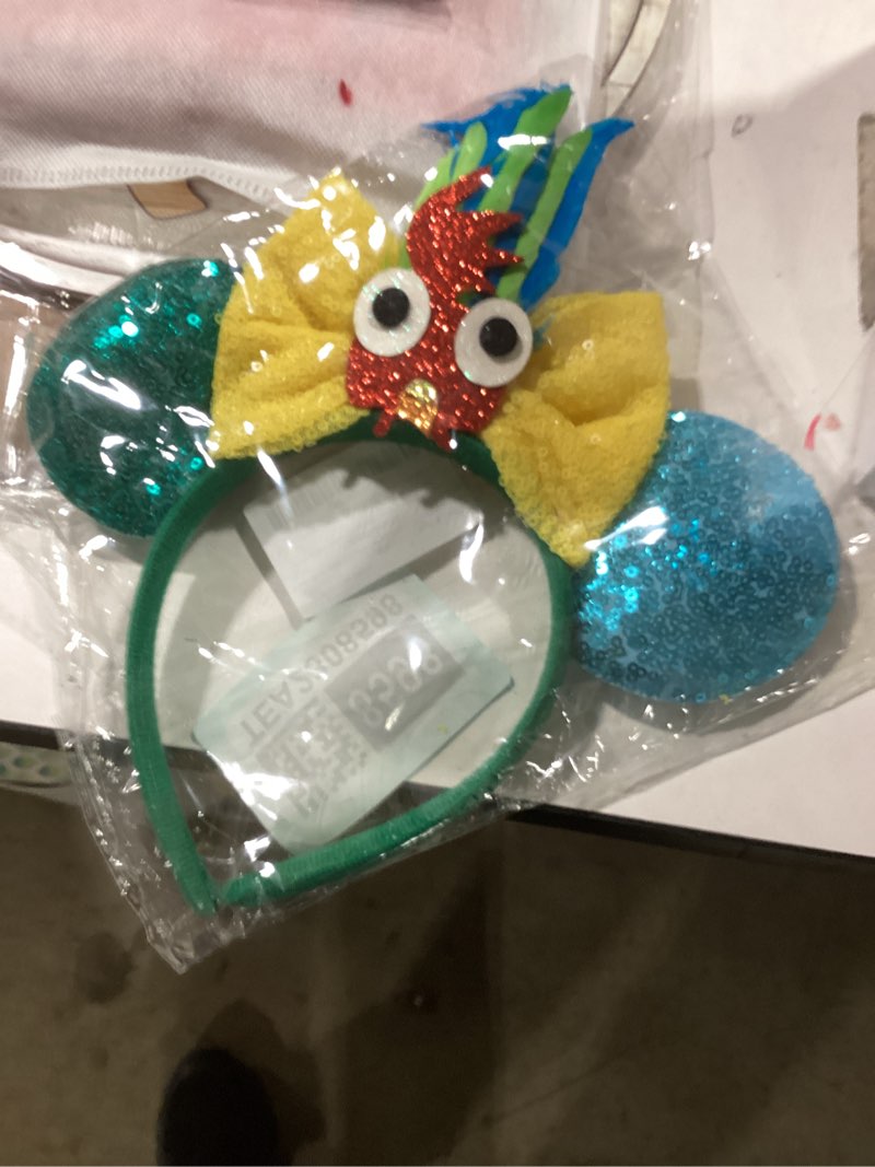 Condition photo showing New/Like New for Mouse Ears Headband,Glitter Chicken Ears with Bow,Costume Accessories for Birthday Halloween Christmas Party Green Blue