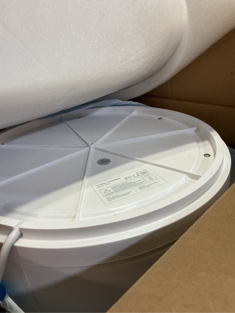 Condition photo showing As Is for Large Towel Warmers for Bathroom - Fast Heated Blanket Warmer, Fits Up to Two 40"X70" Oversized Towels, Blankets, Bathrobes, Auto Shut-Off Timer, Hot Towel Warmer Bucket for Home SPA