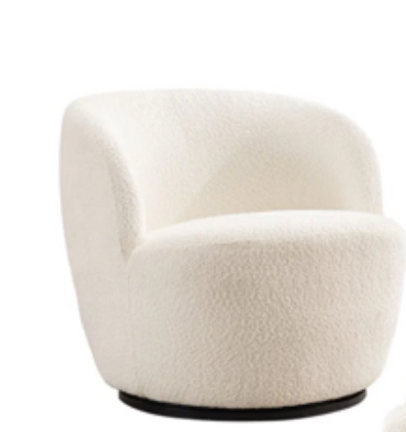  Nen Upholstered Swivel Accent Chairs, Boucle Swivel Barrel Chair, Accent Arm Chairs for Small Space 