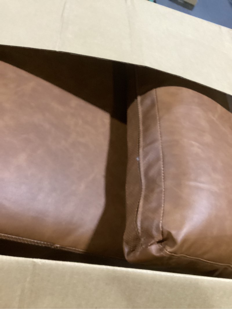Condition photo showing item condition for Yaheetech Accent Chair, PU Leather Living Room Chair Back Pillow Modern Lounge Chair Wooden Arms Metal Frame Bedroom Waiting Room Retro Brown
