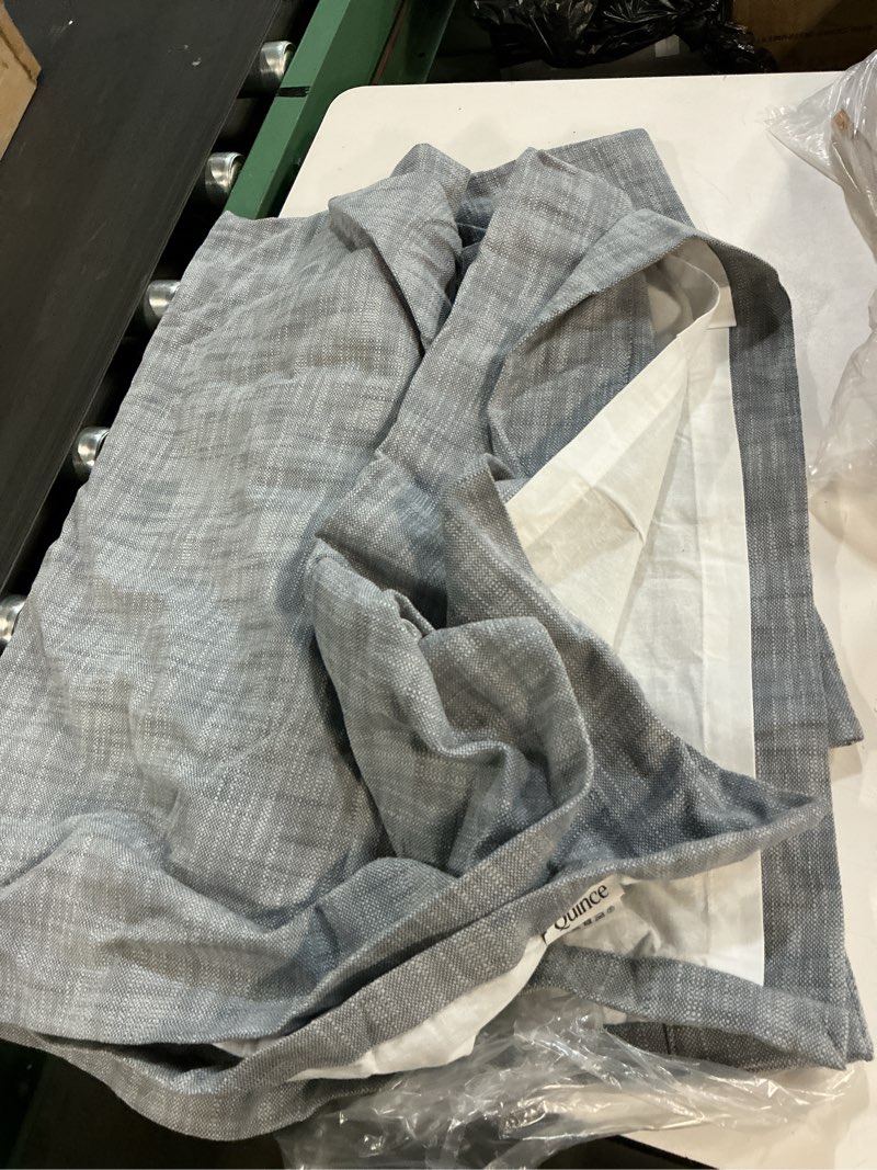 Condition photo showing As Is for raw silk room darkening curtain 48*96 grey