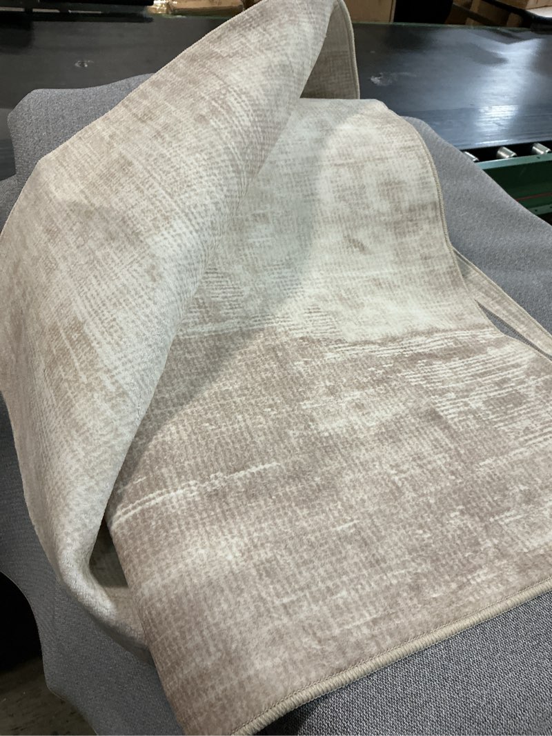 Condition photo showing As Is for (unknown size)rugsreal 8x10 washable rug for living room non-slip modern abstract area rug stain resistant large bedroom rug contemporary accent throw floor carpet solid rug for dining room home decor, beige beige 8' x 10' (rectangular)