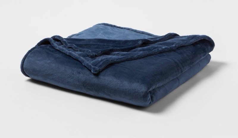 King Microplush Bed Blanket Metallic Blue - Threshold™