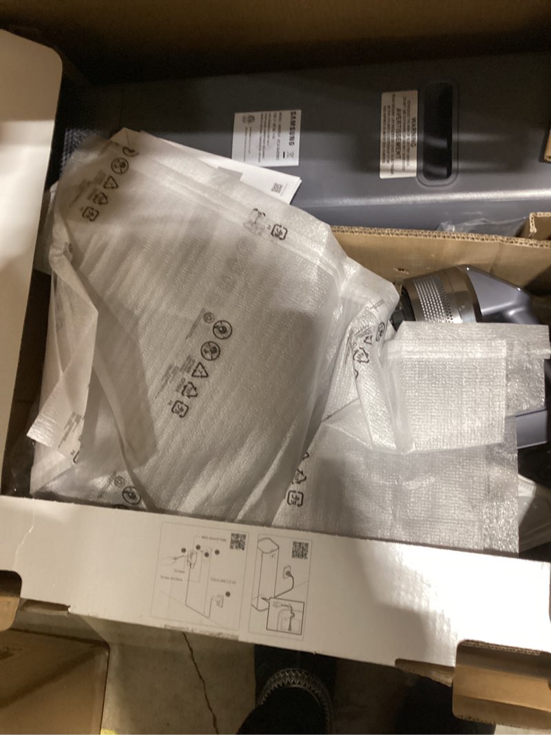 Condition photo showing New/Like New for SAMSUNG Jet 75 Complete Cordless Stick Vacuum Cleaner w/ Clean Station, Removable Battery, Lightweight, Powerful Cleaning for Hardwood Floors, Carpets, Area Rugs, VS20T7551P5/AA, Silver