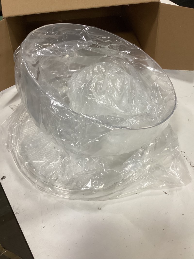 Condition photo showing Good Condition for cake stand with dome cover, 6-in-1 multi-purpose use, cake stand with lid, serving platter, punch bowl, desert platter and more, bpa free