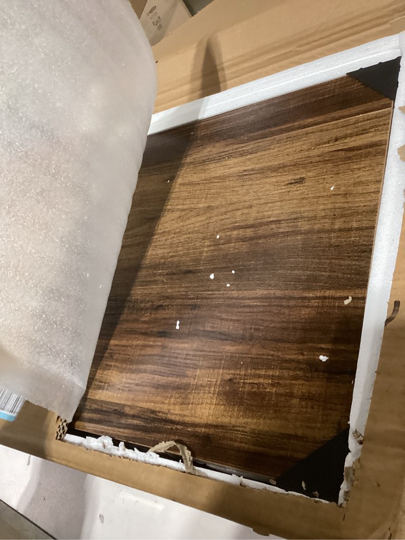 Condition photo showing As Is for WOHOMO Folding Desk for Small Spaces, 31.5 Inch Foldable Computer Desks, Small Desk for Home Office, Study, Bedroom, Space Saving Writing Work Computer Table, Easy to Fold, Rustic Walnut Small Size:31.5 x 15.7 Brown
