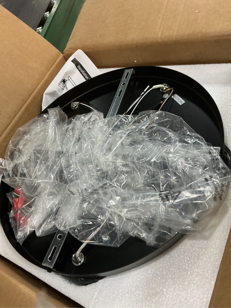 Condition photo showing Good Condition for 5-lights kitchen light fixtures ceiling mount, adjustable multi-directional black flush mount ceiling light, retro metal cage farmhouse close to ceiling light fixture for hallway dining room entryway black 5-light