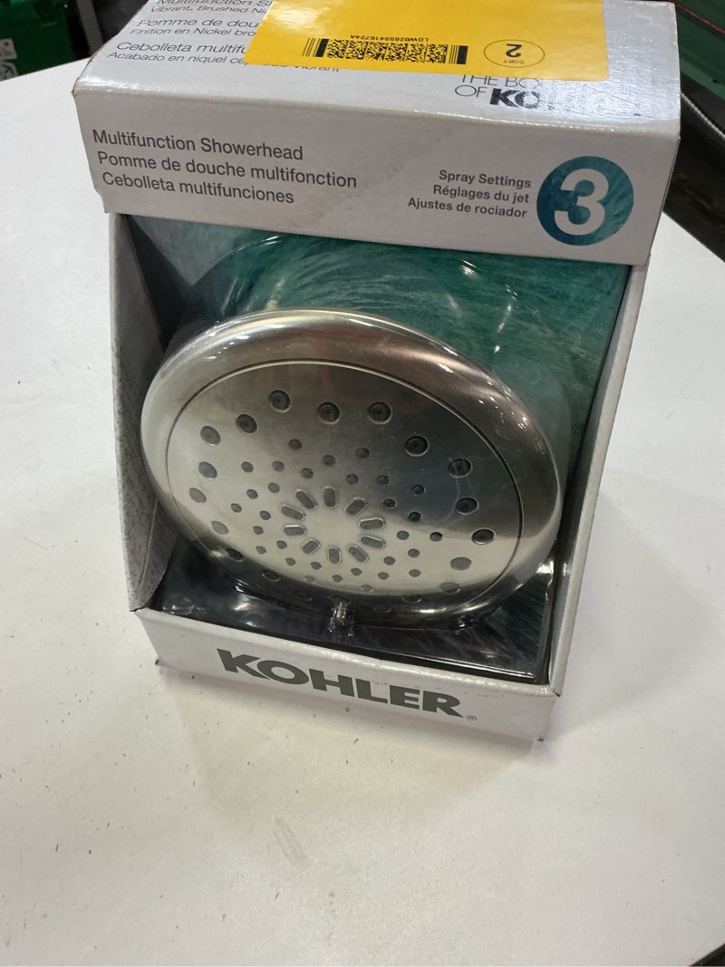 Condition photo showing Good Condition for kohler avail 3-settings vibrant brushed nickel 5.75-in round fixed shower head 1.75 gpm