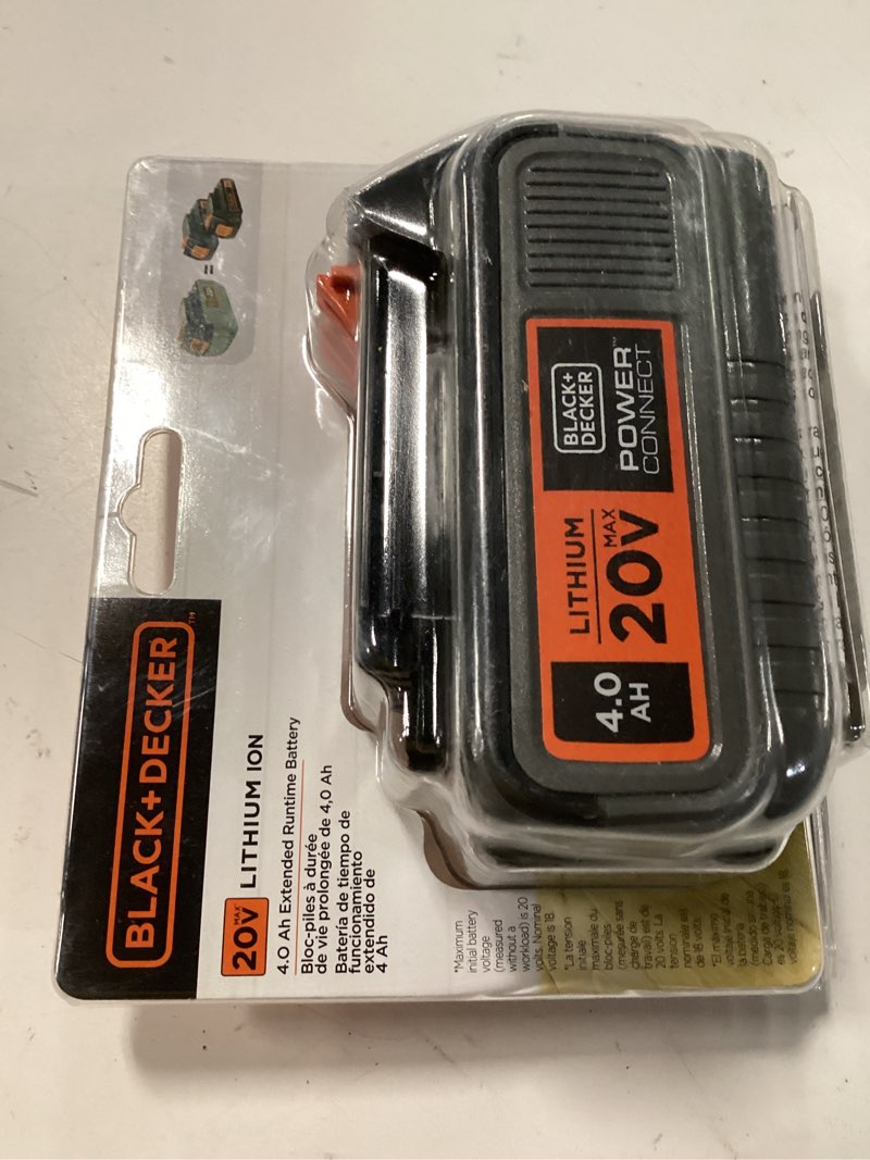 Condition photo showing New/Like New for black+decker 20v max 4ah lithium ion battery (lb2x4020-ope)