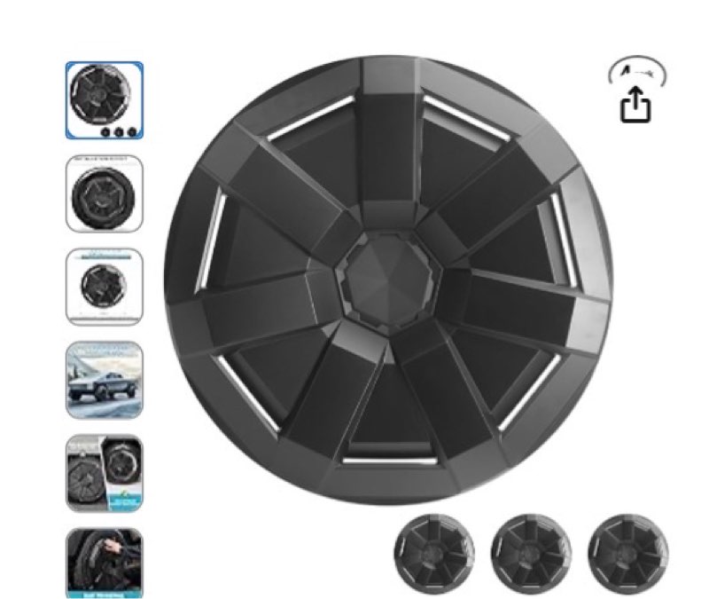 Hubcap Wheel Cover Compatible with Tesla Cybertruck 2024 2025, Full Rim Protector Hubcaps Replacemen