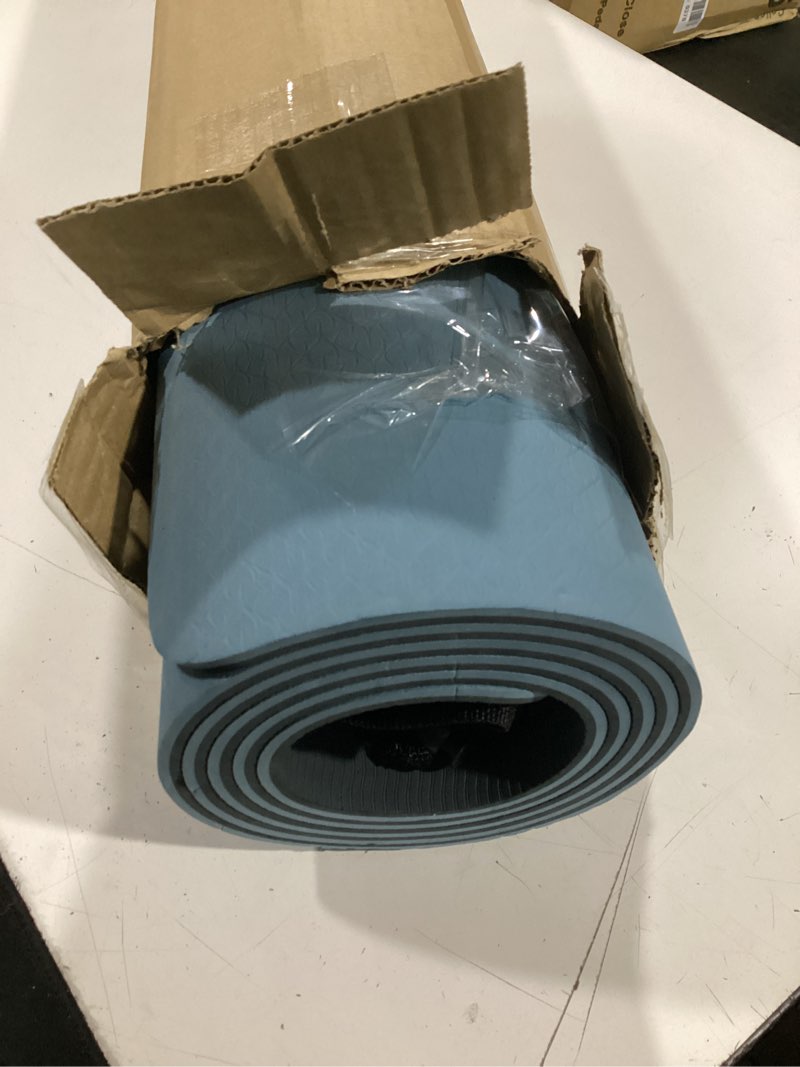 Condition photo showing Good Condition for gruper yoga mat non slip, eco friendly fitness exercise mat with carrying strap,pro yoga mats for women,workout mats for home, pilates and floor exercises grey blue / black 0.24*24*72 inches