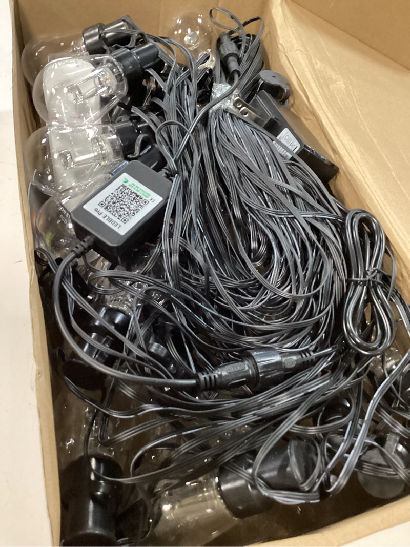 Condition photo showing New/Like New for beizelte outdoor string lights, 150ft rgb+ic outside light dimmable shatterproof led bulbs, ip67 waterproof chasing effect lighting dreamcolor patio strip lights for backyard, balcony, outdoor living