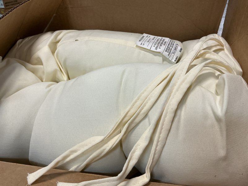Condition photo showing Good Condition for blazing needles twill tufted bench cushion, 60" x 19", natural 1 count natural 60" x 19"