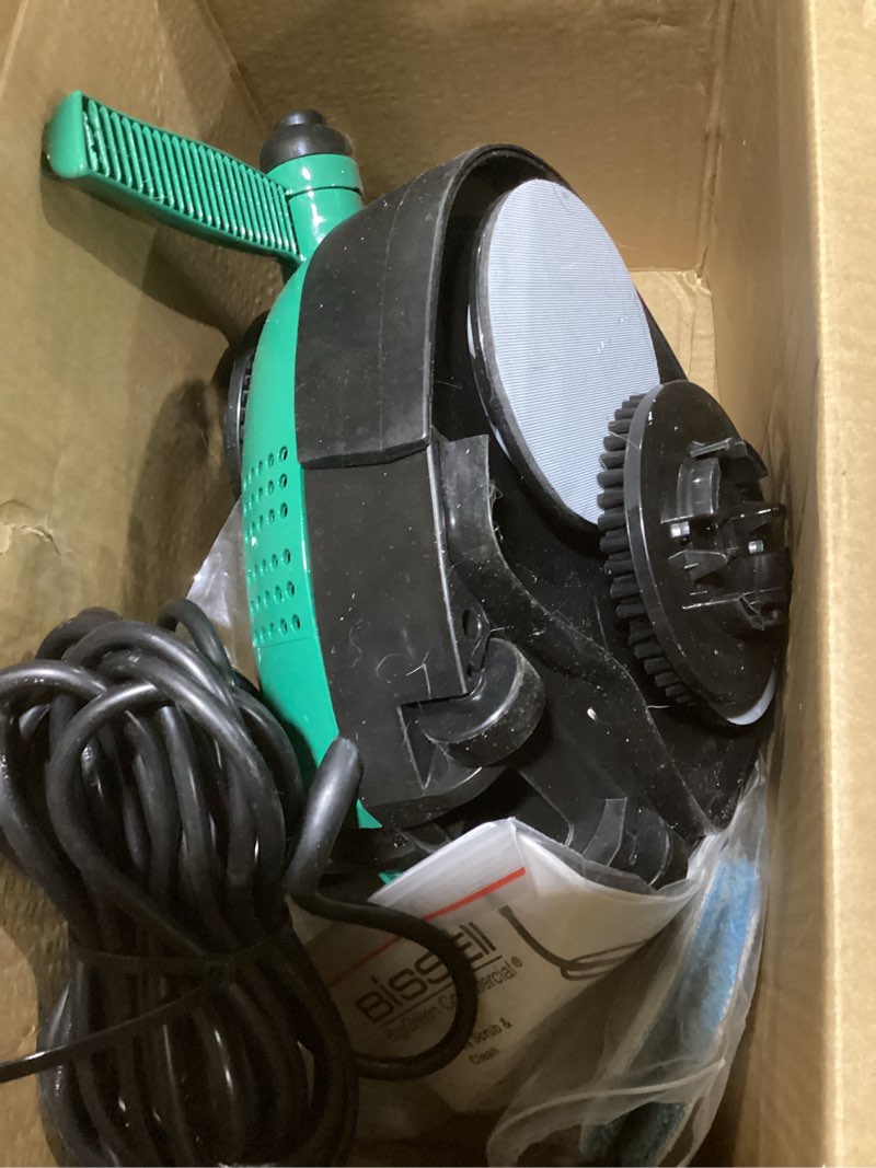 Condition photo showing As Is for Bissell Commercial BigGreen BGFS650 Hercules Scrub and Clean Floor Machine, Green Janitorial Supply