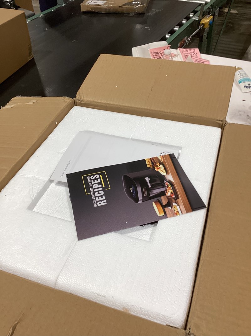 Condition photo showing New/Like New for BOSWELL Glass Air Fryer, 7.5QT with Transparent Fry Bowl, Circulating Heating, Temperature Control, Air Fryer Roast, Dishwasher Safe (white)