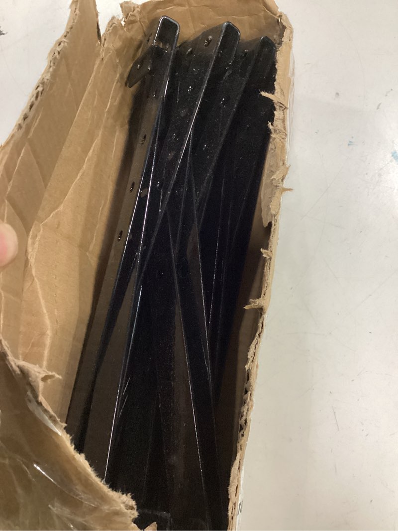 Condition photo showing Good Condition for 24pcs metal garden landscape edging stakes black,10in anchoring stakes landscape anchoring spikes for terrace board, grass barrier, landscape edging coil, garden liner, bender board black-24pack