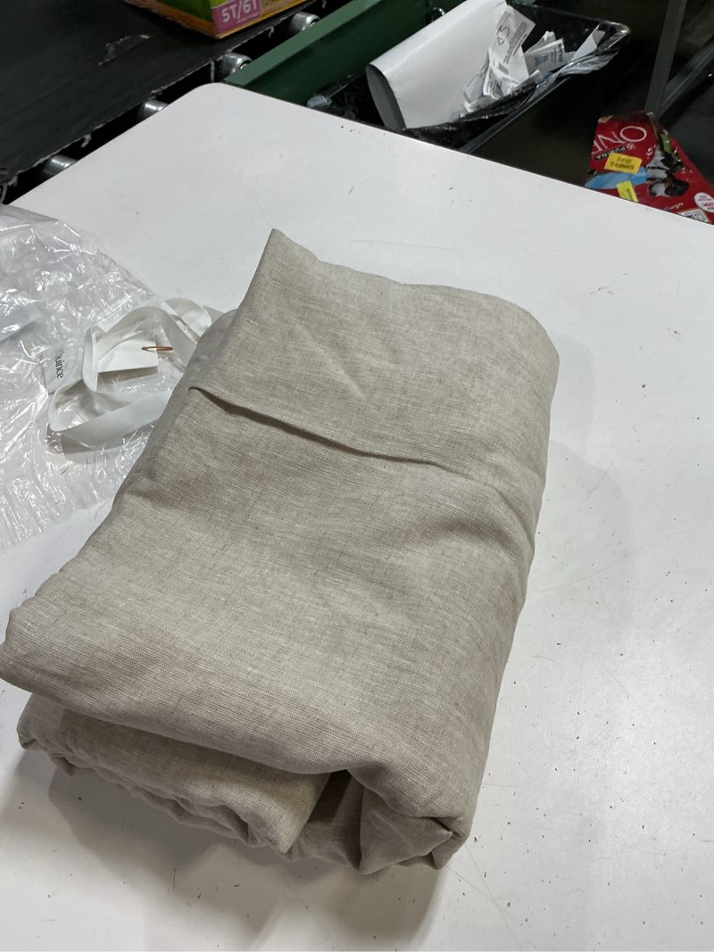 Condition photo showing Good Condition for quince european linen blackout curtain 48”x84” flax single panel