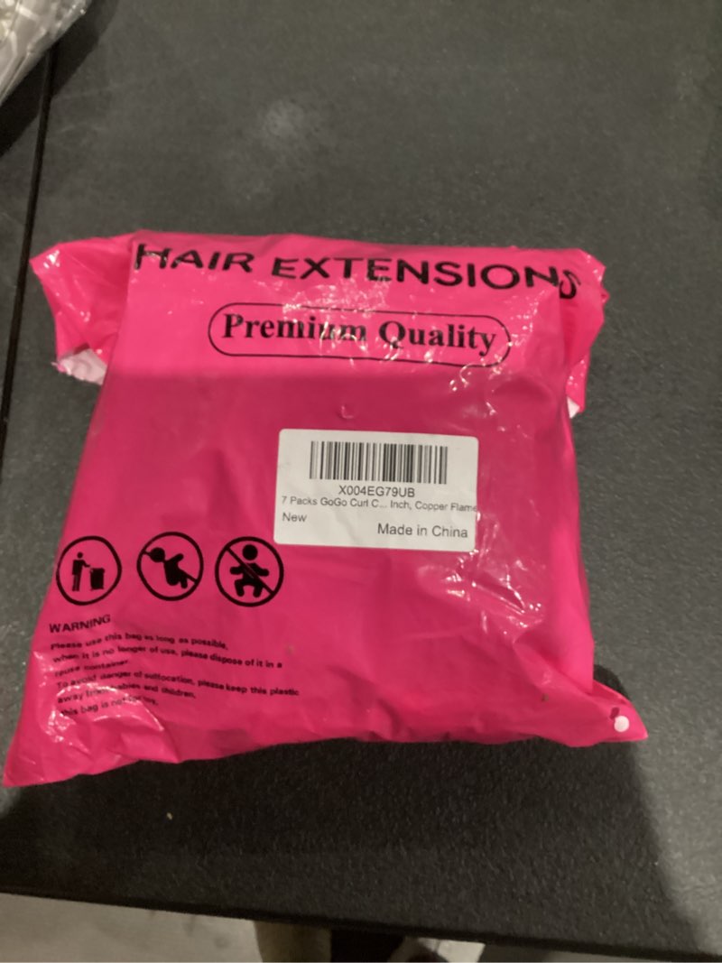 Condition photo showing New/Like New for 7 Packs GoGo Curl Crochet Hair 10 Inch Short Copper Flame Curly Crochet Hair for Women Deep Wave Beach Curl Crochet Braids Synthetic Braiding Hair Extensions (10 Inch, Copper Flame) 10 Inch(pack of 7) Copper Flame