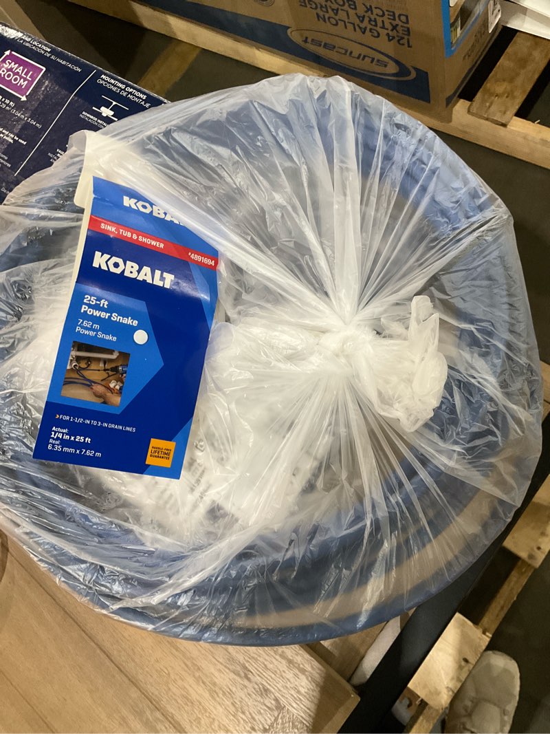 Condition photo showing As Is for kobalt 1/4-in x 25-ft high carbon wire hand auger for sink