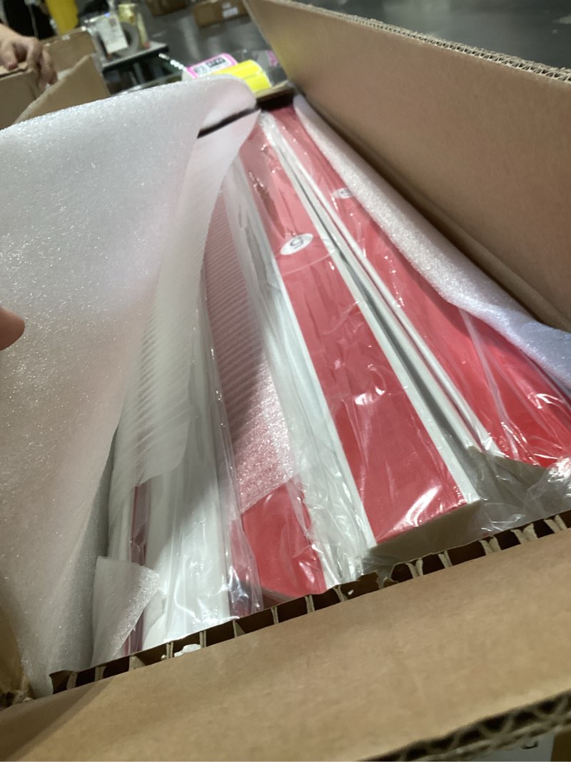 Condition photo showing Good Condition for pre-cut peel and stick wall molding kit wainscoting trim- self adhesive premade accent panel chair rail for interior moulding home decor accent wall set of 6 pcs - 3 top 3 bottom, ready to assemble white (54×24+24×24),set of 3