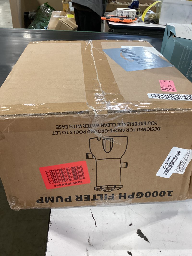 Condition photo showing As Is for kimfilter pro series 1000 gph above ground pool filter pump | efficient filtration & powerful water circulation, improved water cleanliness & clarity - gray