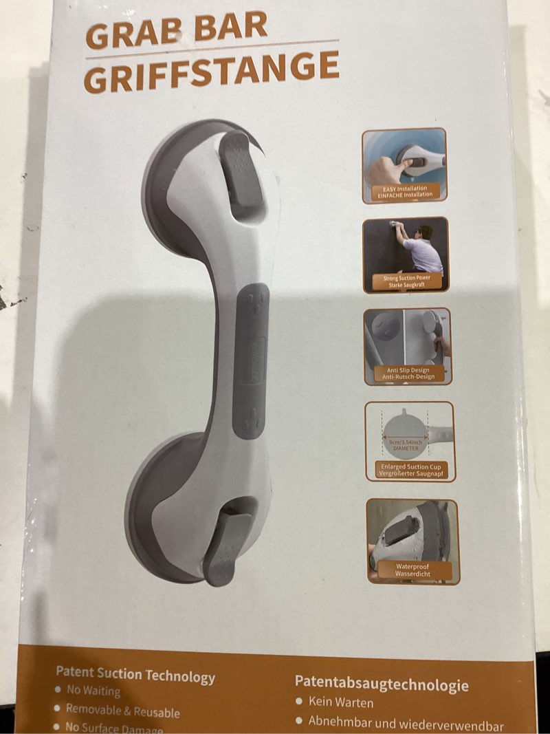 leverloc grab bars for bathtubs and showers 2 pack suction grab bar, heavy duty 12 inch shower handl