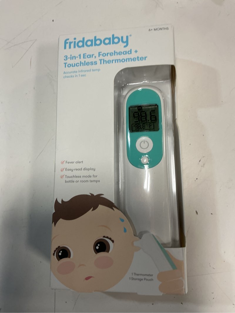 Condition photo showing New/Like New for frida baby thermometer, 3-in-1 infrared thermometer for ear, forehead & touchless, fsa/ hsa eligible fever thermometer for baby, infants ,toddlers, kids & adults