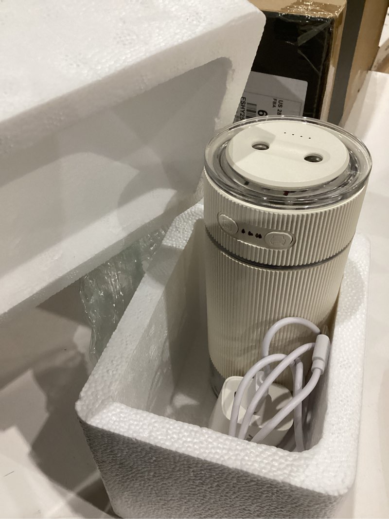 Condition photo showing Good Condition for Portable Small Humidifiers for Travel, Mini Air Ultrasonic Humidifier with Filter Element - Cool Mist, Whisper Quiet, Nightlight, 350ML Tank, Car Modes, Perfect for Baby, Bedroom, Hotel, Desk, Plants White