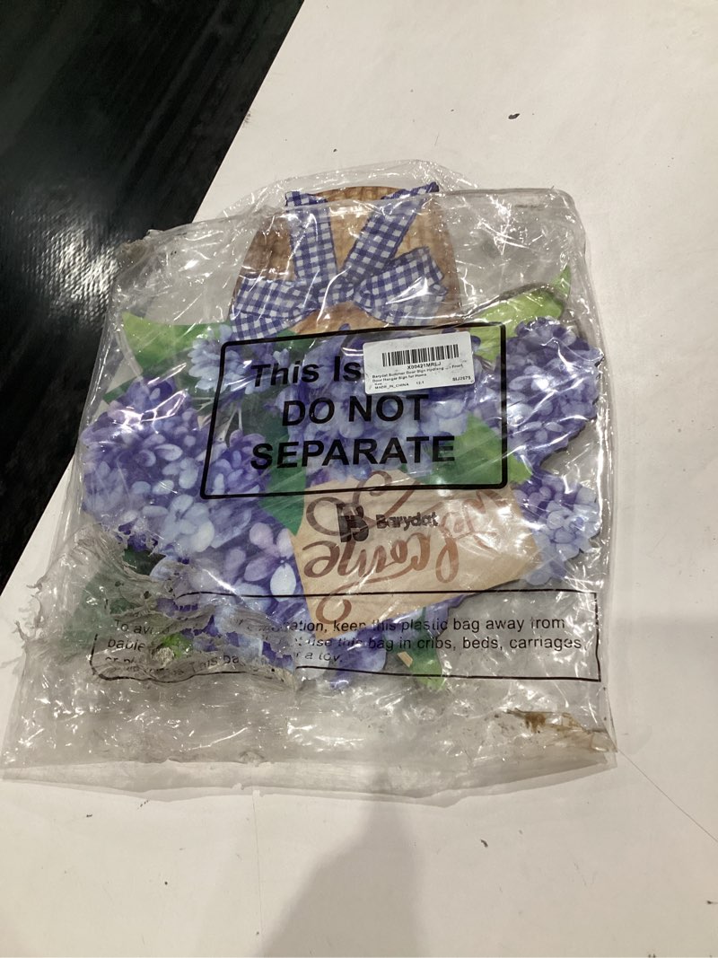 Condition photo showing item condition for Barydat Summer Door Sign Hydrangea Flowers Spring Wreaths Decor Summer Welcome Wreath for Front Door Hanger Sign for Home