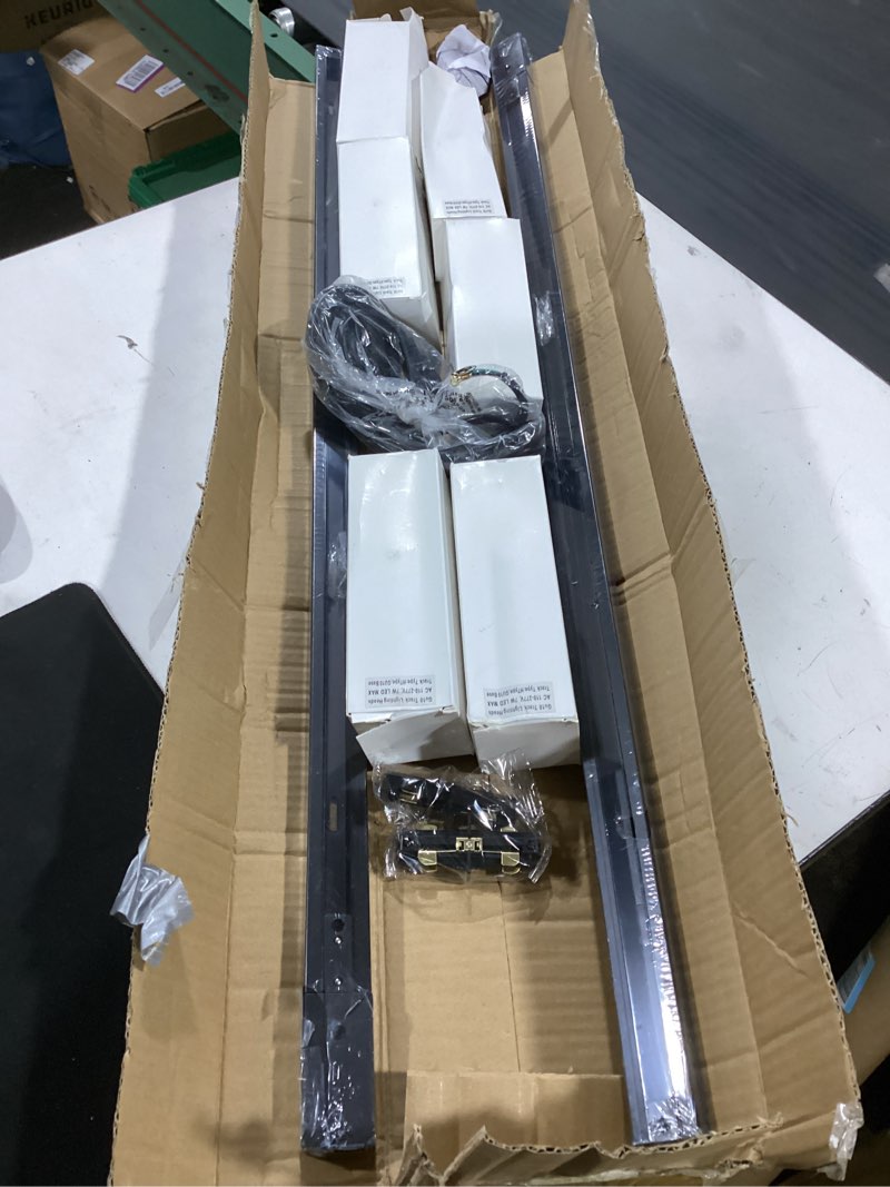 Condition photo showing New/Like New for plug in track lighting with power cord, 6-light gu10 track lighting kit with 6.6ft h type track lighting rails, modern kitchen led track lighting fixtures ceiling spot light, black (no bulbs) black 6 lights
