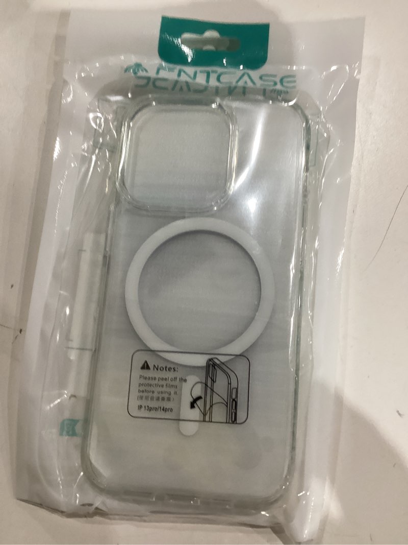Condition photo showing As Is for FNTCASE for iPhone 13 Pro Case: Clear Magnetic Phone Cases with Screen Protector Compatible with Magsafe Slim Anti Yellowing Rugged Shockproof Protective Transparent Cell Phone Cover (A-Clear) for iPhone 13 Pro 6.1 inch A-Clear