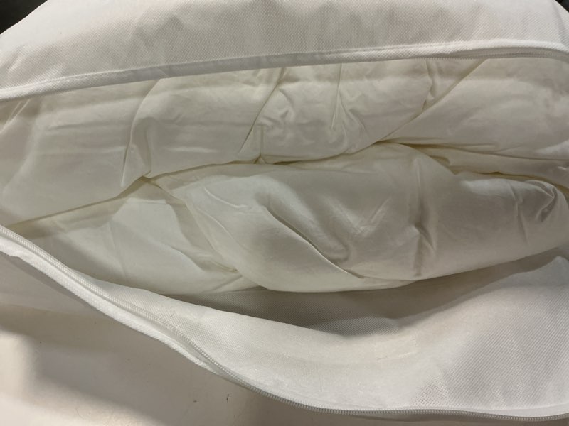 Condition photo showing As Is for premium down alternative duvet insert, full/queen, white