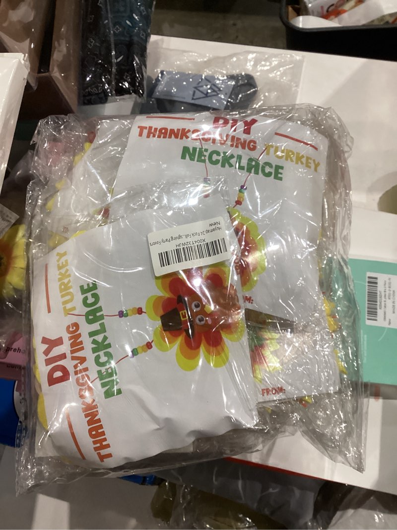 Condition photo showing New/Like New for Fall Thanksgiving Party Favors 24 Pack Thanksgiving Turkey Necklace Craft Kits for Kids Boys Girls, DIY Fall Thanksgiving Crafts for Classroom Prizes Family Activities Fall Thanksgiving Party Supplies Colorful-Style A