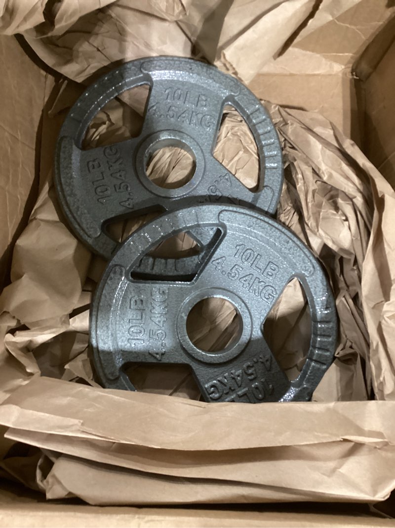 Condition photo showing Good Condition for ONLY 2 UNITS!!!!!   Signature Fitness Cast Iron Plate Weight Plate for Strength Training and Weightlifting, Olympic or Standard, Multiple Sizes 10LBS (Set of 4) Standard (1-Inch Center)