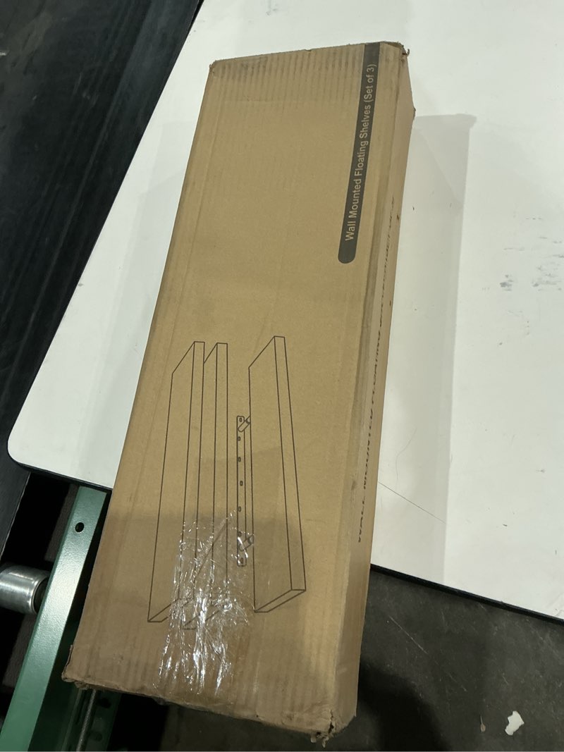 Condition photo showing Good Condition for wall mounted floating shelves (set of 3)