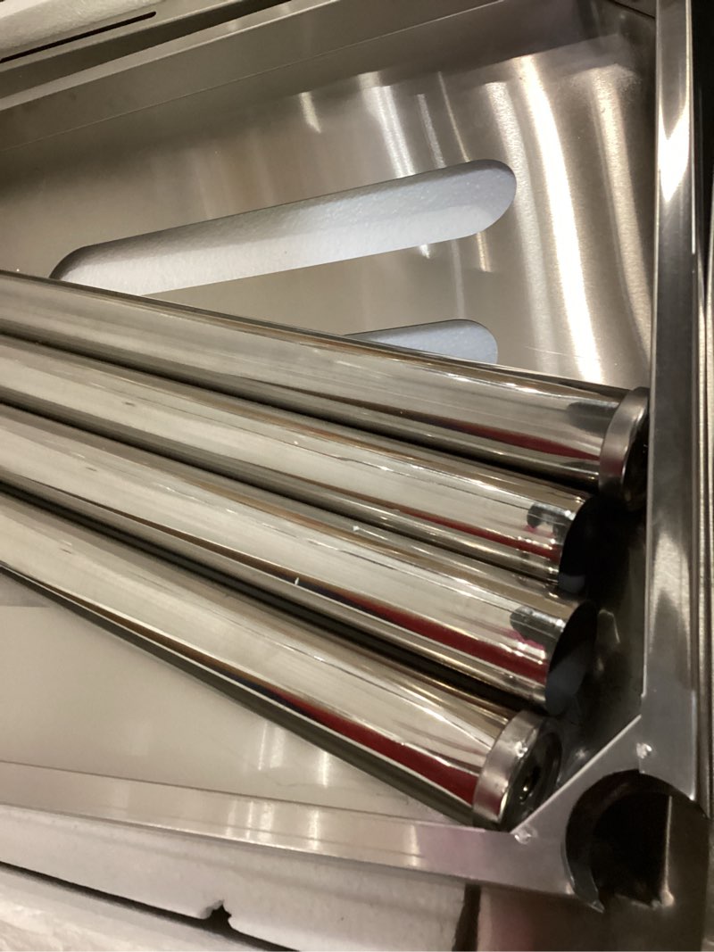 Condition photo showing New/Like New for 35" Freestanding Stainless Steel Utility Sink with 360° Swivel Faucet, Adjustable Height Laundry Tub