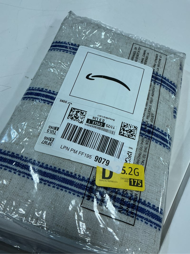 Condition photo showing Good Condition for DriftAway Farmhouse Linen Lined Valance Double Layer Thermal Insulated Room Darkening Blackout Window Valances 3 Inch Rod Pocket Vertical Striped Kitchen Valance for Bathroom Single 52 x 18 Inch Navy Farmhouse-navy 52"W x 18"L (Pack of 1)