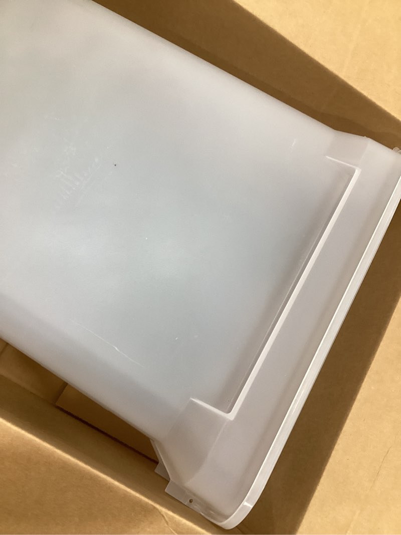 Condition photo showing As Is for IRIS USA Remington WeatherPro Airtight Dog Food Storage Container, Up to 42 lbs, Attachable Wheels, For Dog Cat Bird and Other Pet Food Storage Bin, Keep Fresh, Translucent Body, Green