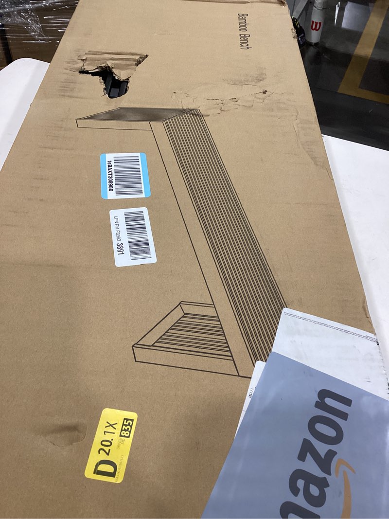 Condition photo showing Good Condition for APRTAT Bamboo Dining Bench Indoor Long Entryway Shoe Rack Benchs,Outdoor Modern Wood Benches 35 Inch Bamboo Bench for Living Room Hallway Bedroom Bathroom Long Black