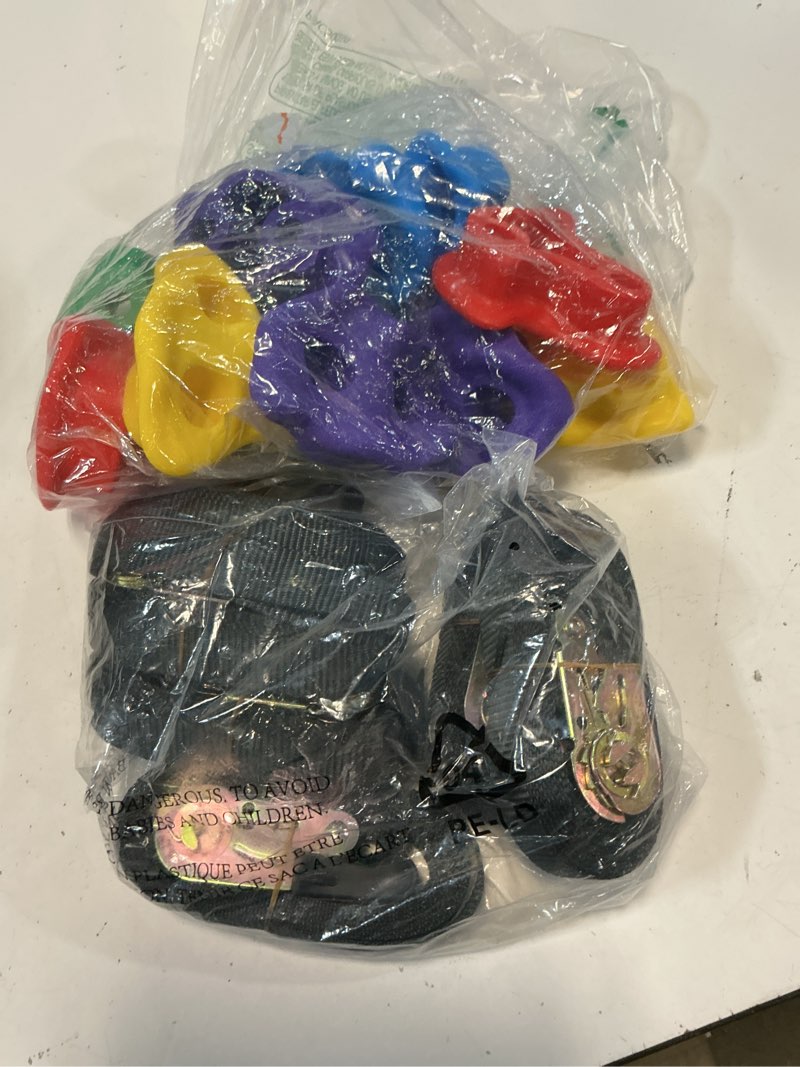 Condition photo showing Good Condition for topnew 12 ninja tree climbing holds for kids climber, adult climbing rocks with 6 ratchet straps for outdoor ninja warrior obstacle course training 12 pcs multicolor color 1