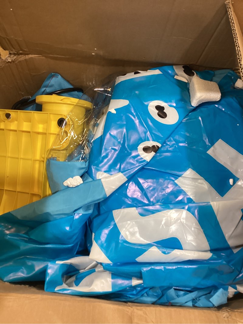 Condition photo showing Good Condition for inflatable cash cube booth with 2pcs blower cube cash grab machine three-dimensional money grab booth machine fast inflatable cash grab game activity (light blue)