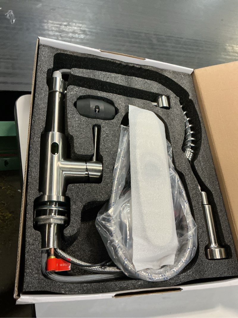 Condition photo showing Good Condition for touchless kitchen faucet with pull down sprayer led light single handle kitchen sink faucet motion sensor smart hands-free, stainless steel brushed nickel 1080sn a - brushed nickel contemporary