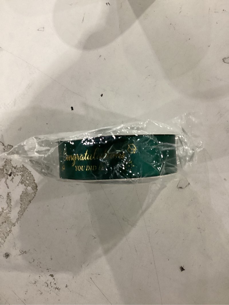 Condition photo showing New/Like New for graduation ribbon class of 2026 for flower bouquet green ribbon 1 inch 25 yards class of 2026 graduation congrats green for gift wrapping for chritsmas tree decoration