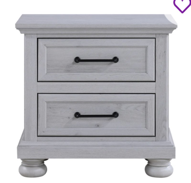 Warm Gray 2-Drawer Nightstand