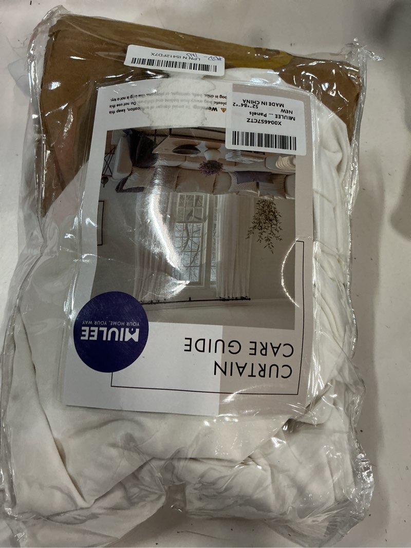 Condition photo showing Good Condition for miulee velvet curtains 84 inches - luxury curtains for bedroom living room thermal insulated super soft room darkening window drapes rod pocket & back tab, ivory, w52 x l84 inches, 2 panels 52"w x 84"l (pack of 2) ivory
