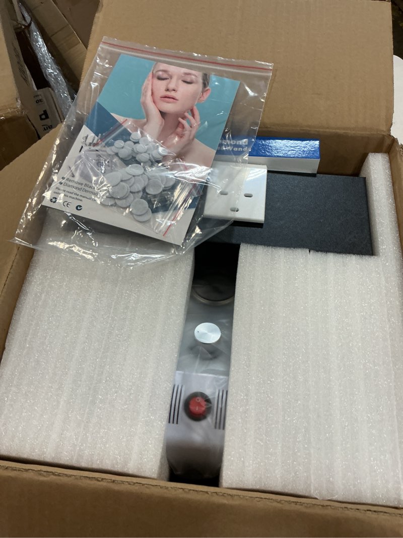 Condition photo showing Good Condition for 2 in 1 Diamond Micro der-ma-bra-sion Machine, Yofuly 0-68cmHg Suction Power Professional Diamond Glow Facial Machine with Spray Kit, Facial Skin Care Equipment for Home Use 18 Piece Set Frost White