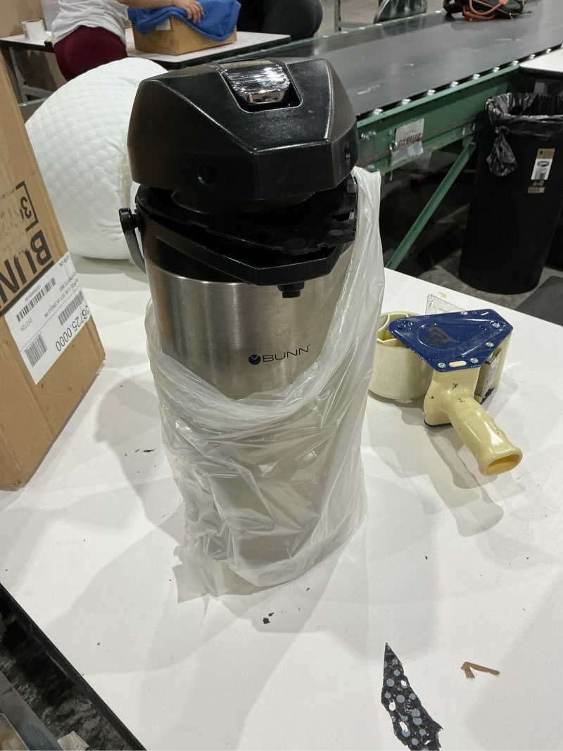 Condition photo showing As Is for bunn 3.8 lt airpot, standard, stainless