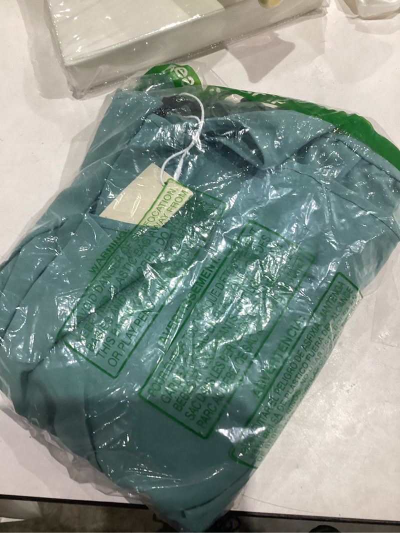 Condition photo showing New/Like New for Dokotoo Womens Summer Dresses 2025 Short Sleeve V Neck Empire Waist Drawstring Casual Ruffle A-Line Swing Mini Babydoll Dress X-Large Grass Green